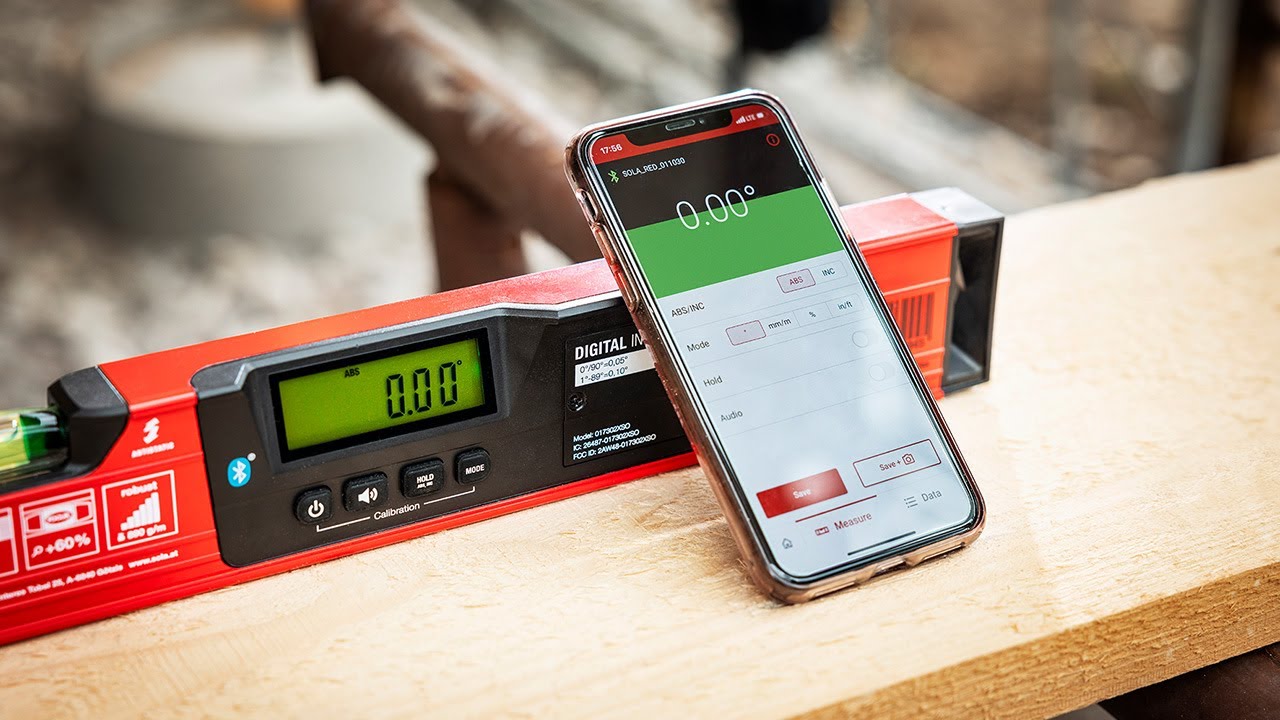 SOLA Wasserwaage | RED DIGITAL digitale Wasserwaage, elektronische Wasserwaage mit Bluetooth&reg;