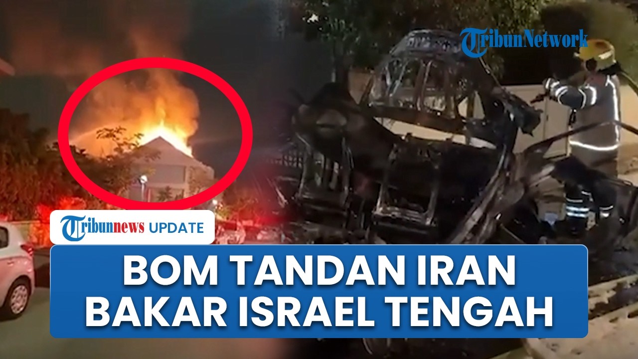Dihujani Rudal Iran, Bangunan dan Kendaraan di Israel Tengah Terbakar Akibat Pecahan Amunisi Tandan