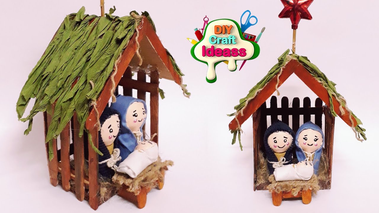 Christmas recycled decoration HOW TO! Jesus birth place diy Christmas crib craft | diy craft ideas