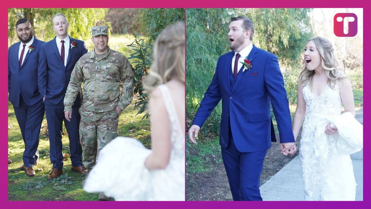Soldier Deployed Overseas Surprises Best Friend On Wedding Day