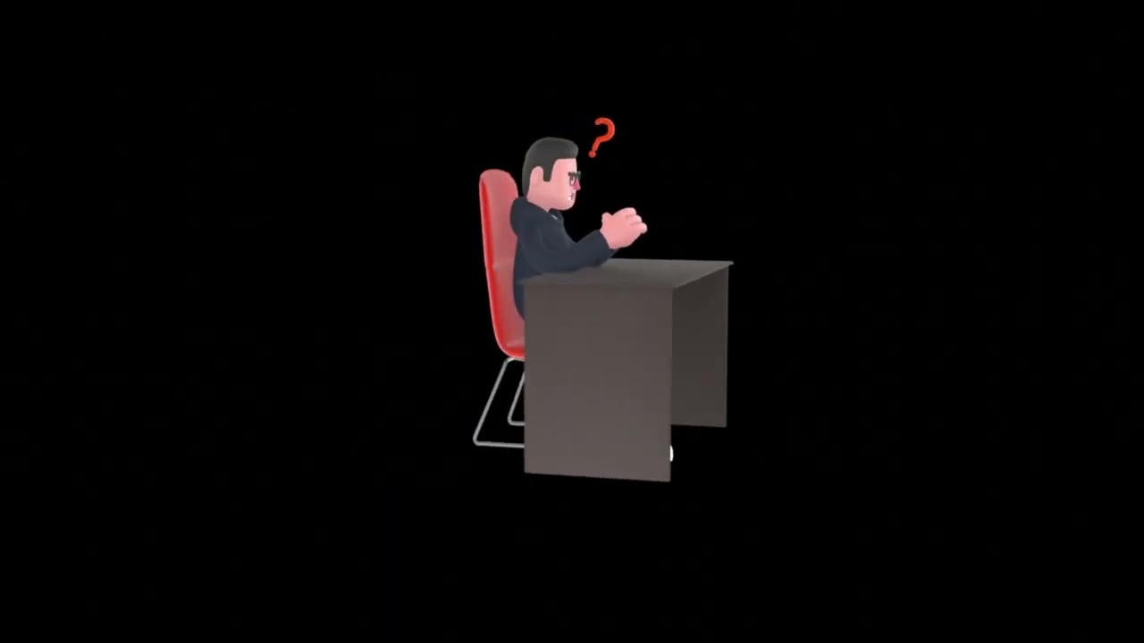 3D Cartoon Programmer Turntable | Furious Confused Pose with Question Symbol