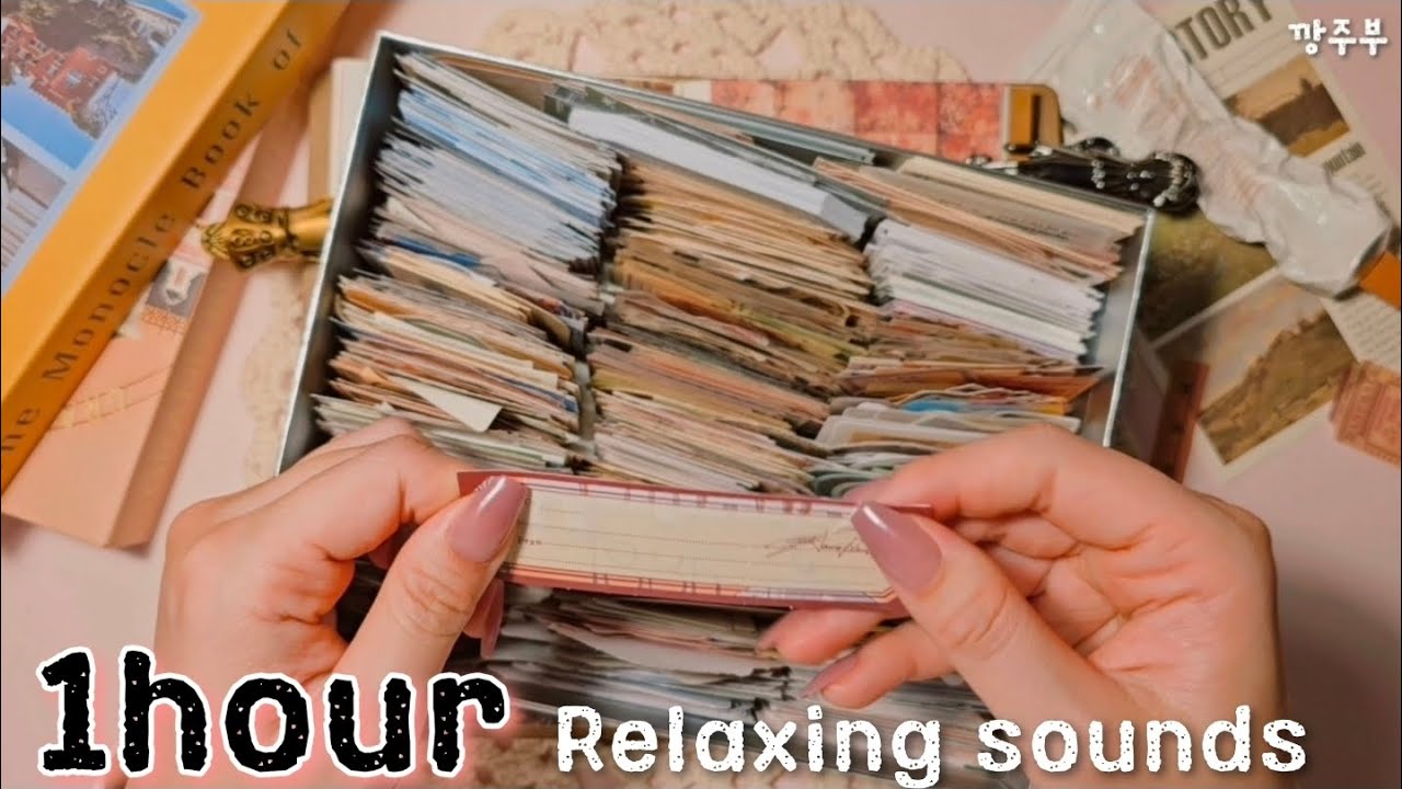 🎧ASMR 1hour🕰｜😌편안하고 차분한소리 1시간 다꾸모음✨️｜Art Journaling #scrapbooking｜#8