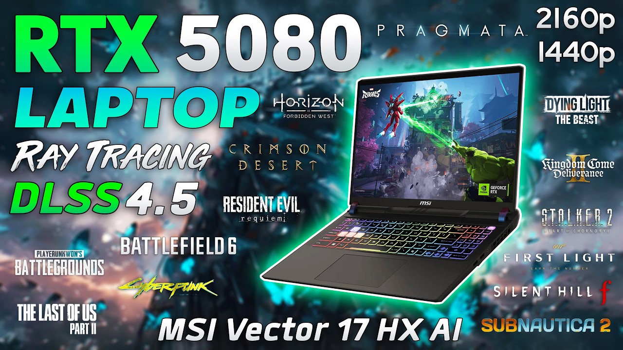 RTX 5080 Laptop 175W + Ultra 9 275HX - Test in 15 Games | 1440p | 4K | MSI Vector 17 HX AI