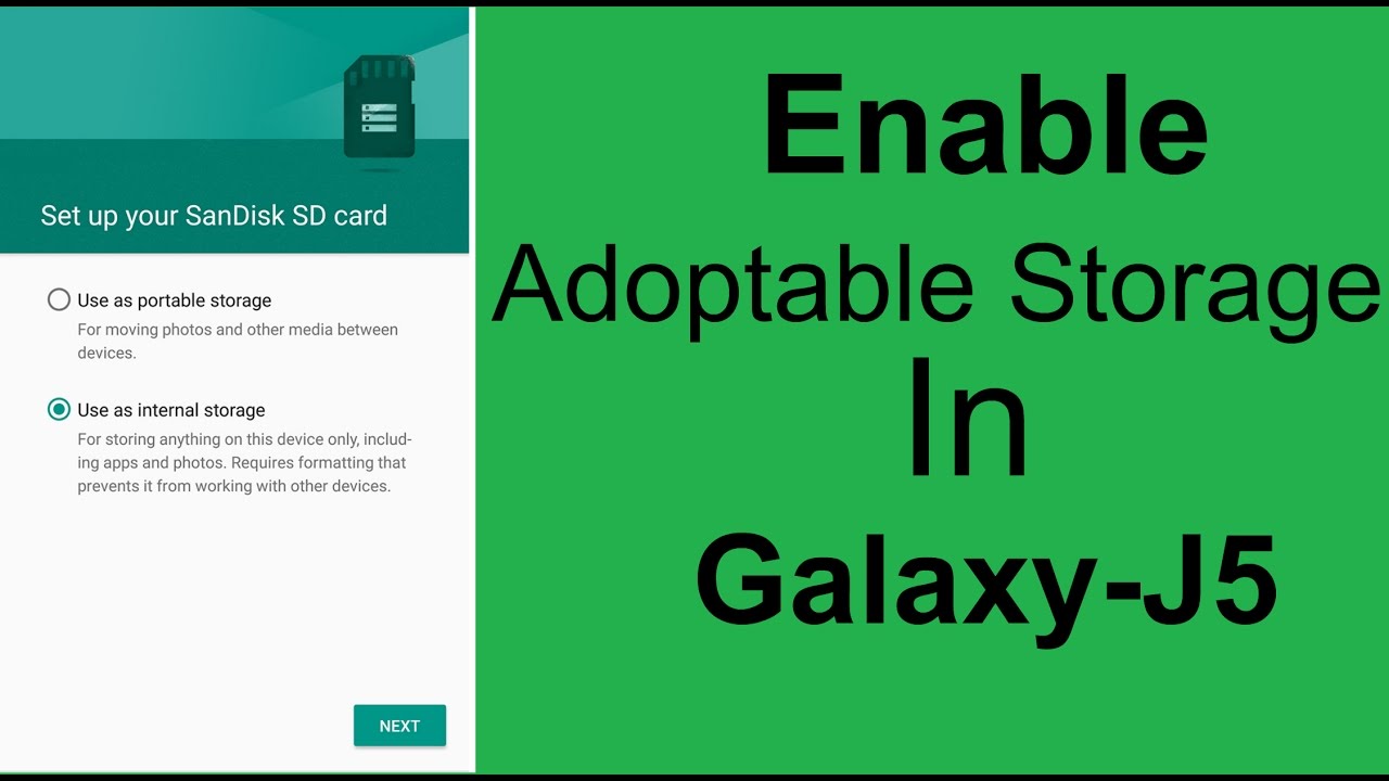 How To Enable/install Adaptable Storage In Samsung Galaxy J5 in Hindi