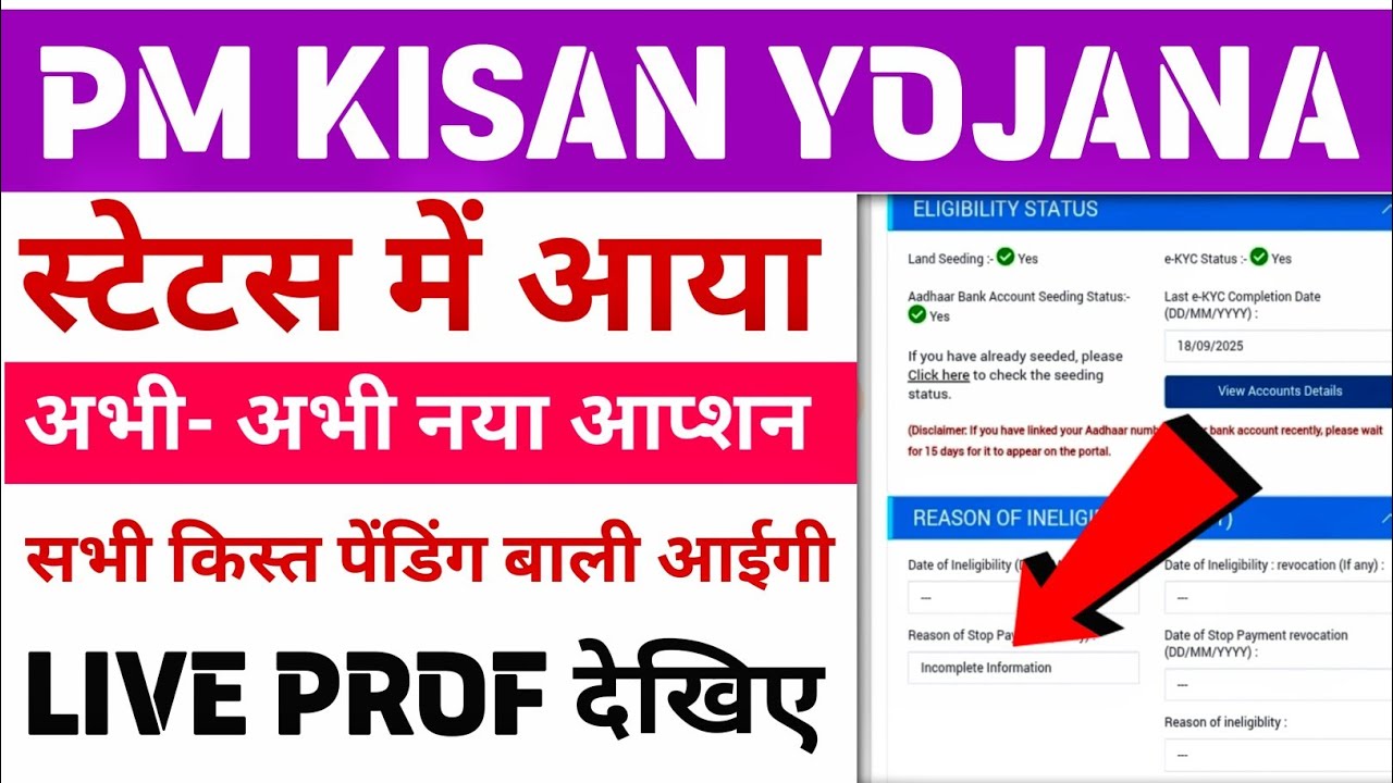 Pm kisan status me new option aad hua | पीएम किसान की पेंडिंग किस्त कब आयेगा | 