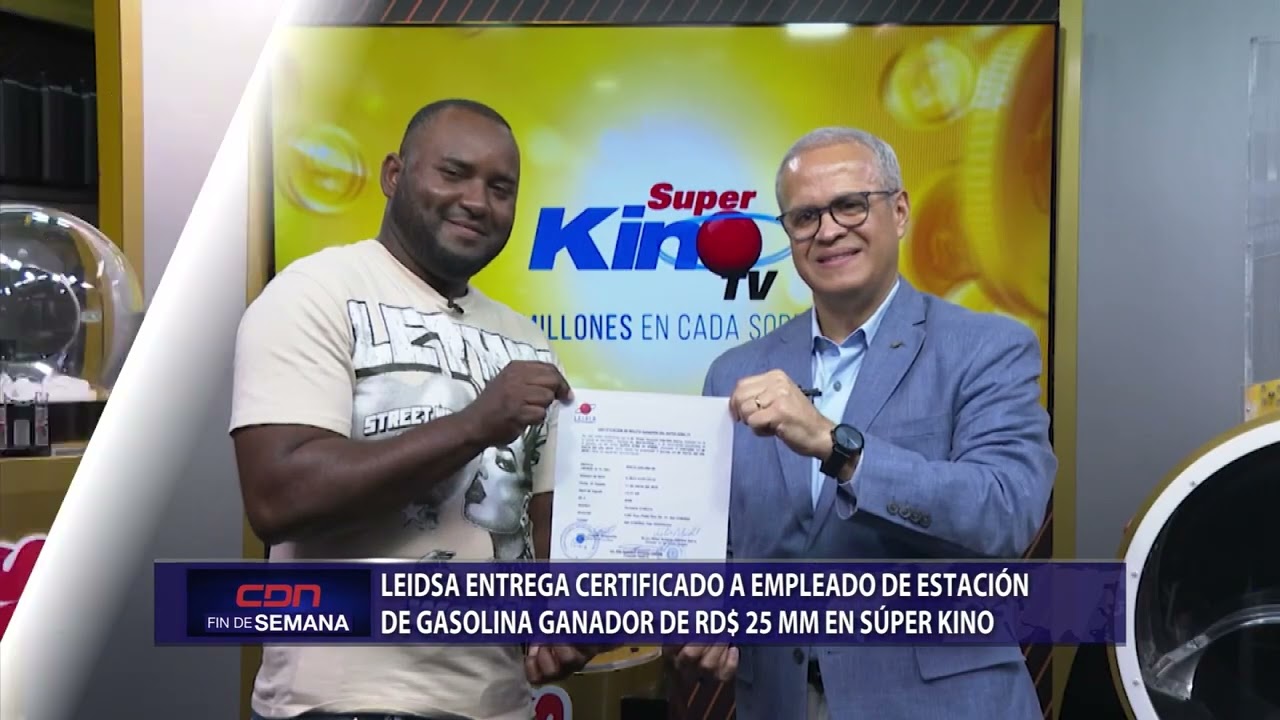 Leidsa entrega certificado a empleado de estación de gasolina ganador de RD$ 25 MM del Super Kino