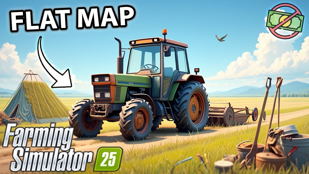 I survived 1 YEAR on FLAT MAP with $0! Farming Simulator 25