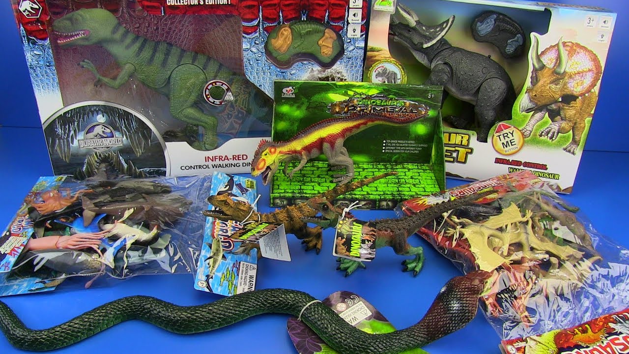 Dinosaurs Jurassic World & Box of toys Ocean World,Dinosaurs Collection ,Snake Toys Video for kids