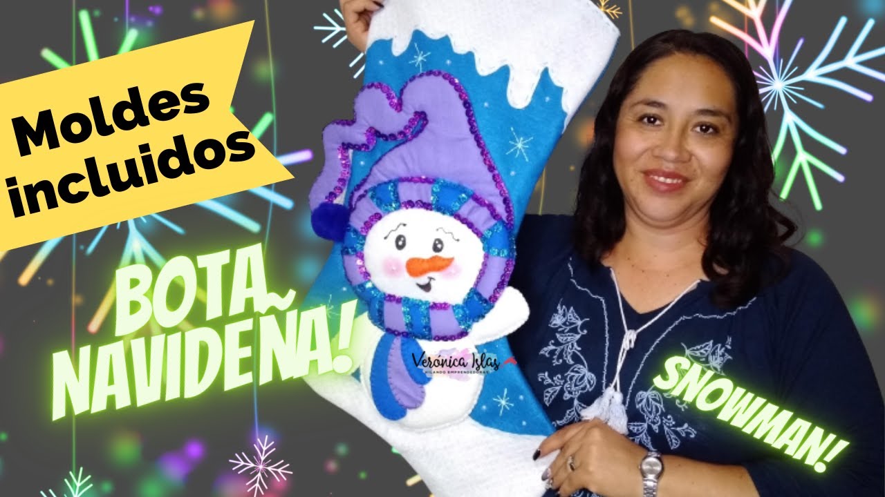 Tendencia 🎄Como hacer una bota navideña grande | con moldes | fácil y rápido