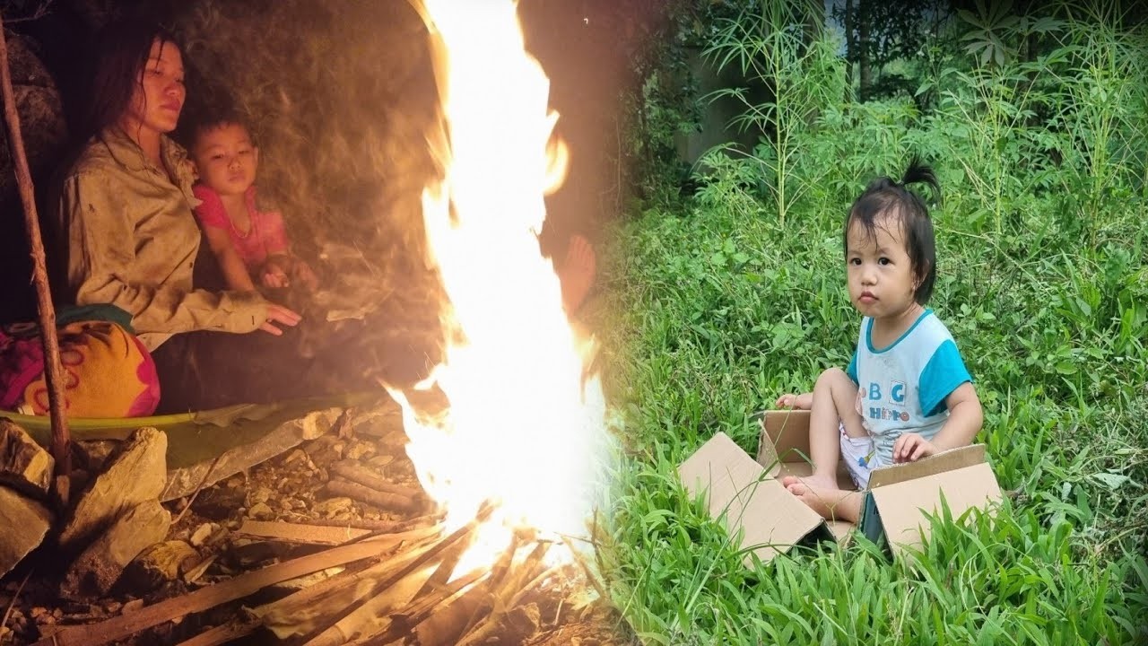 Single mother  Picking up scraps to raise children and helping abandoned children