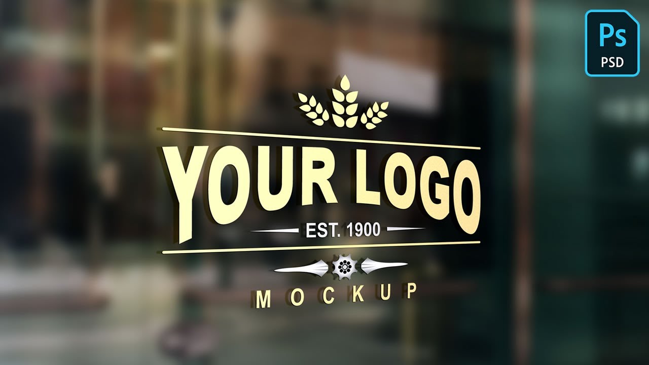 Glass Door signage Logo Mockup Tutorial