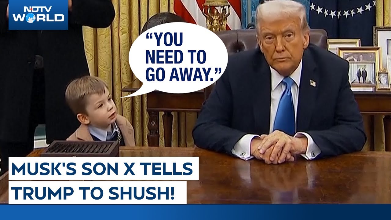 Musk's Son Viral Video | Elon Musk's Son X &AElig;  Tells Donald Trump To 'Shush His Mouth' | Trump News