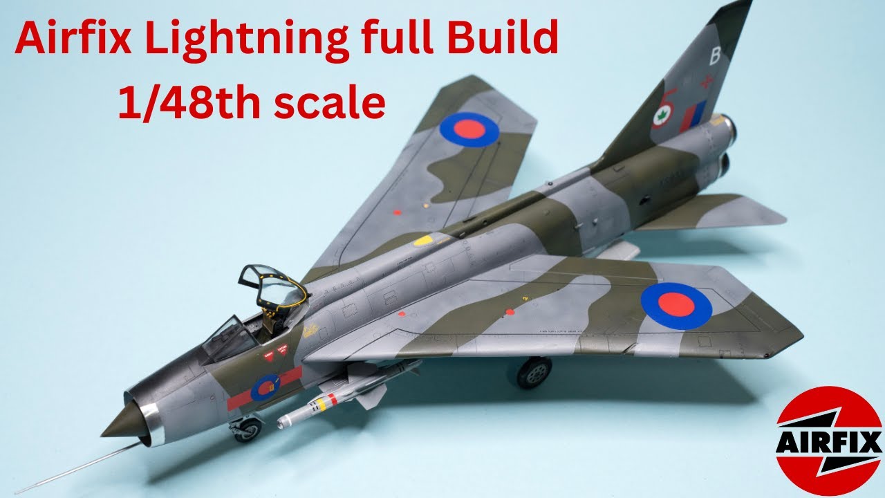 Полная сборка модели Airfix Lightning в масштабе 1/48.