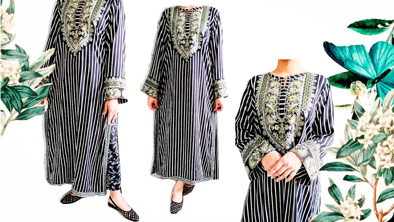 Kaftan shirt complete cutting with size guide 