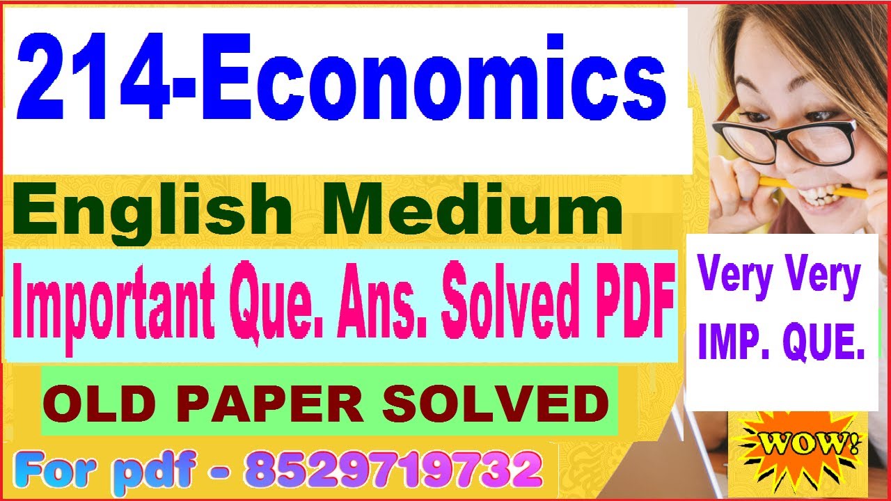 NIOS 214 Economics important questions in English | Economics 214 previous year question paper