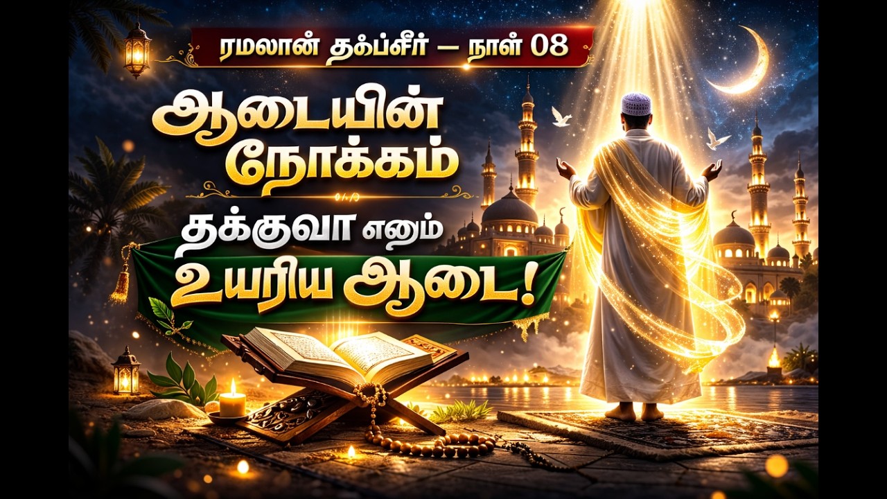 ஆடையின் நோக்கம் மற்றும் தக்குவா எனும் உயரிய ஆடை! | ரமலான் தஃப்சீர் நாள் 08 #ramadan2026 #tamilbayan