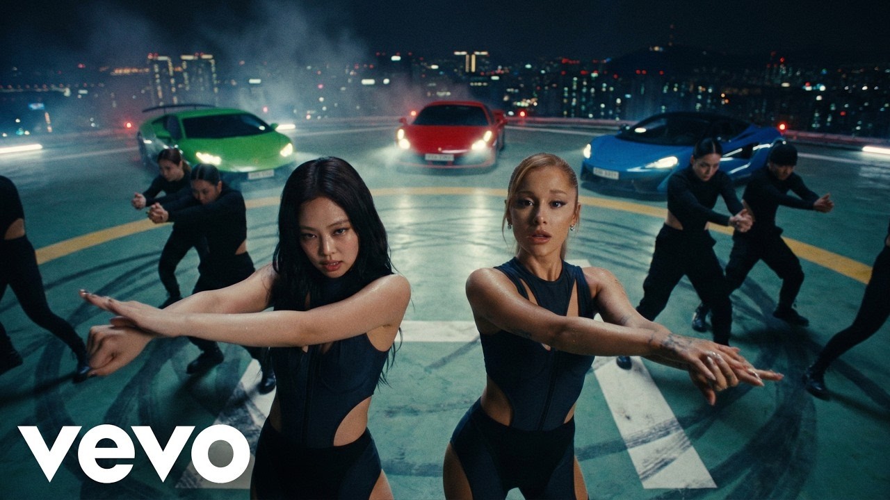 Jennie, Ariana Grande - BOUNCE (ft. Doja Cat, Rosé, Jisoo, Lisa) | Lyrics Music Video