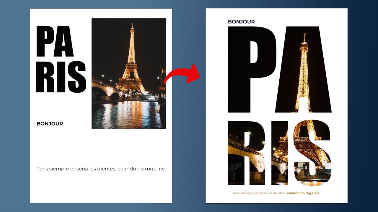 ¡CREA UN POSTER INCREÍBLE con textos y máscaras en Photoshop!  | PARTE 9