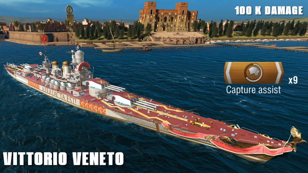 Vittorio Veneto, 100k damage Objective Capture | World of Warships Blitz 2k