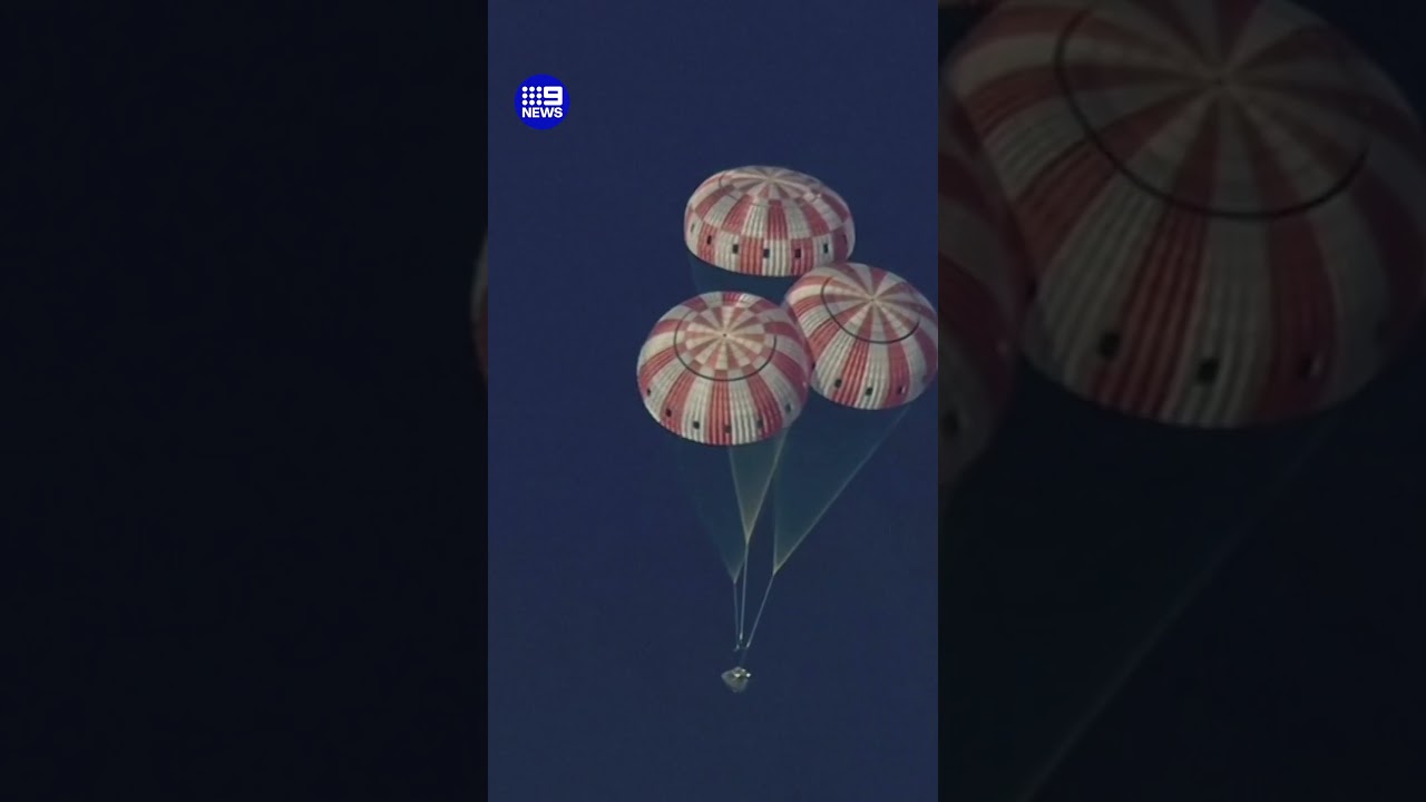 Artemis II splashes down safely on Earth | 9 News Australia