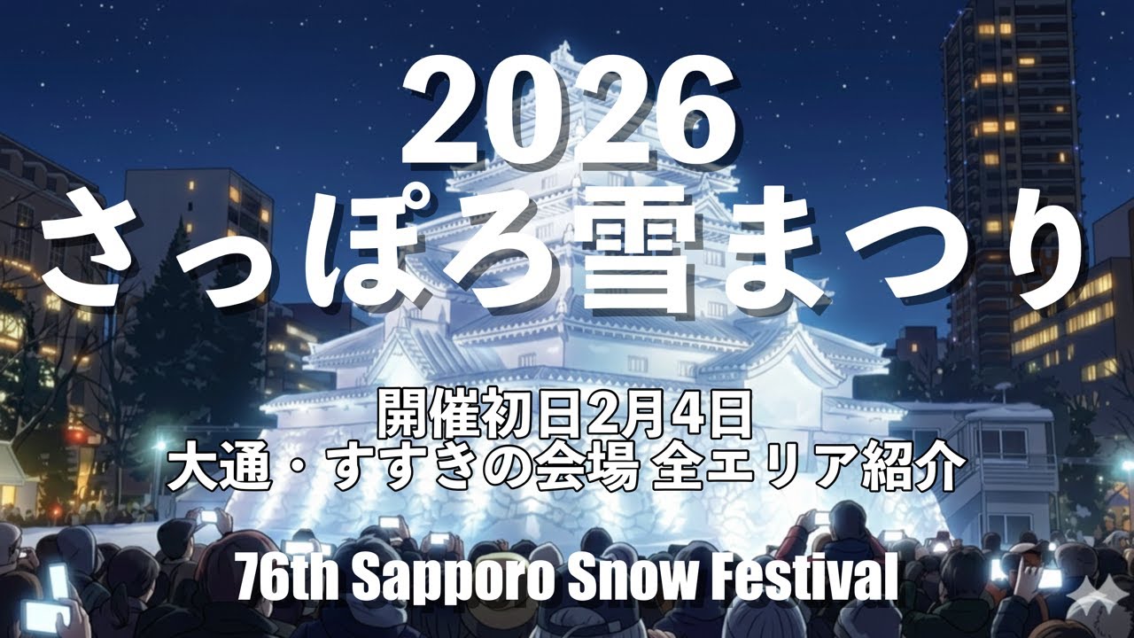 【2026さっぽろ雪まつり】開催初日　大通会場とすすきの会場の全エリア紹介[2026 Sapporo Snow Festival] First Day: Introducing all Areas