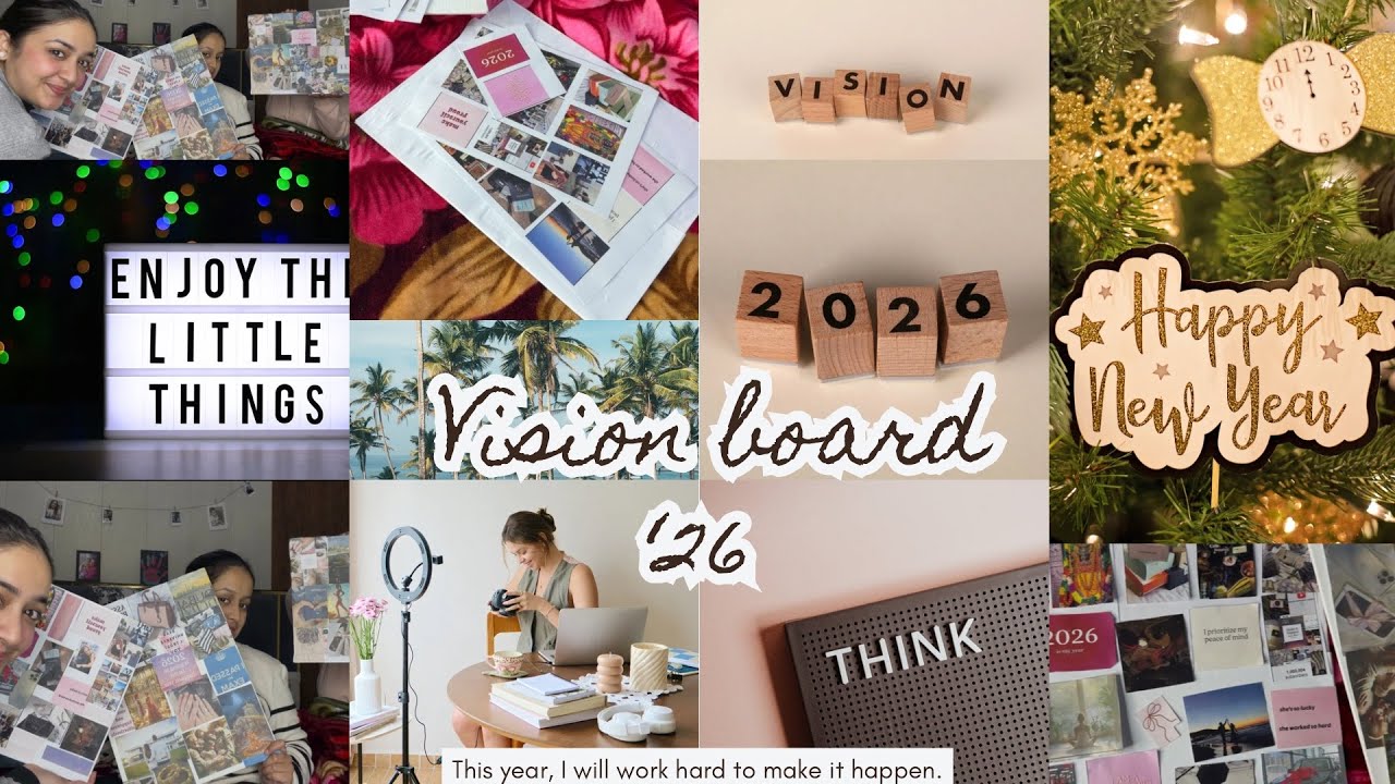 Making vision board 2026 with my sister’s 🖼️+ played Never have I ever♥️
