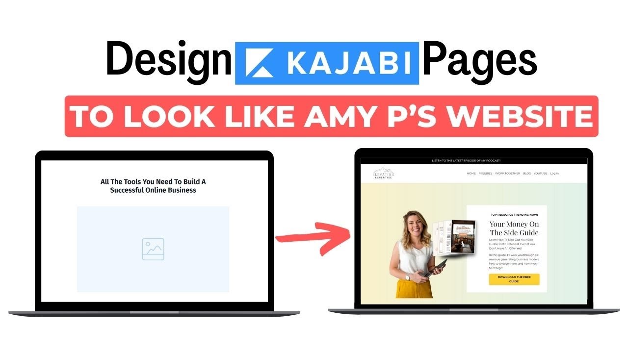 Kajabi Design: Make your Kajabi landing page look like an Amy P page (part 1)