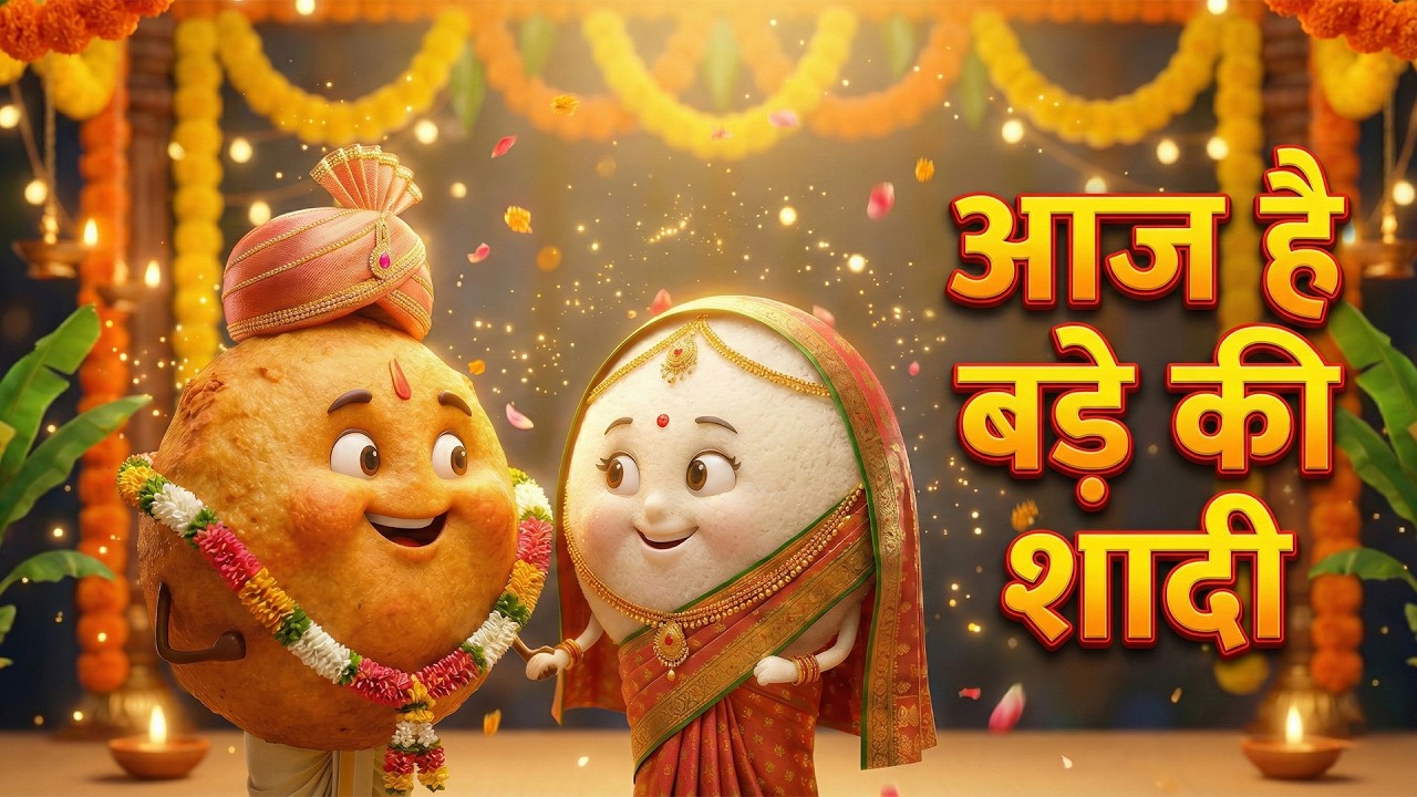 आज है बड़े की शादी 😍 | Idli Dulhan & Bada Dhula | Kids Hindi Poem
