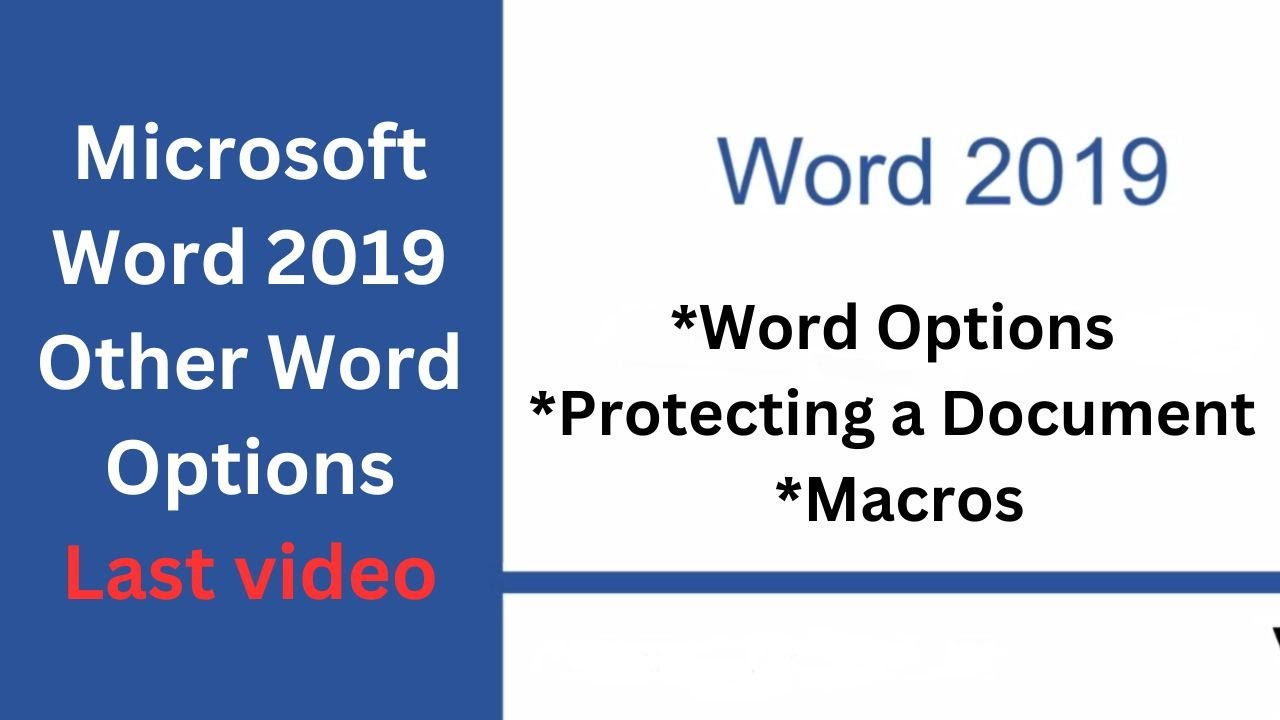 Microsoft Word 2019 Other Word Options