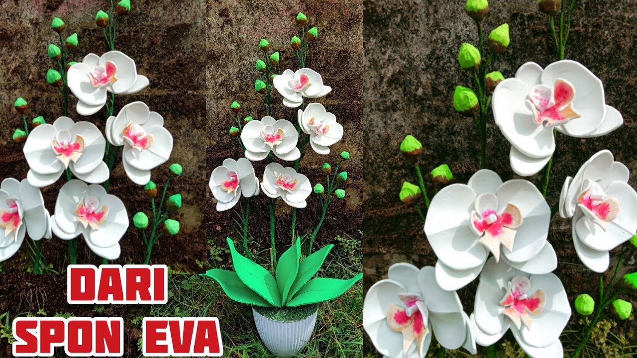 Membuat Anggrek dari Foam Eva / Bunga Anggrek dari Spon Ati