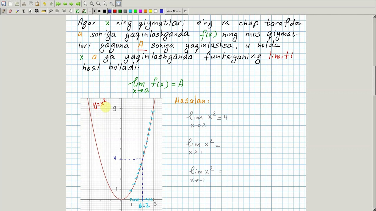 Limit haqida tushuncha. Algebra 11-sinf. 3-dars