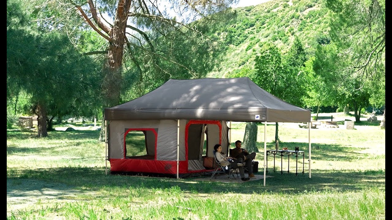 E-Z UP&reg; Camping Cube&trade; with 10' x 20' Endeavor&trade; canopy tent