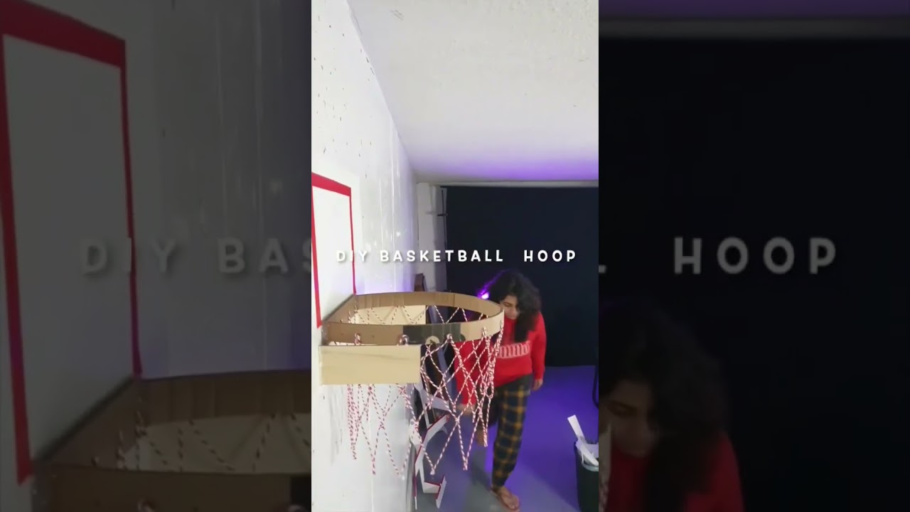 DIY Basketball hoop out of cardboard! #basketballhoop #basketballequipment #basketballhoops