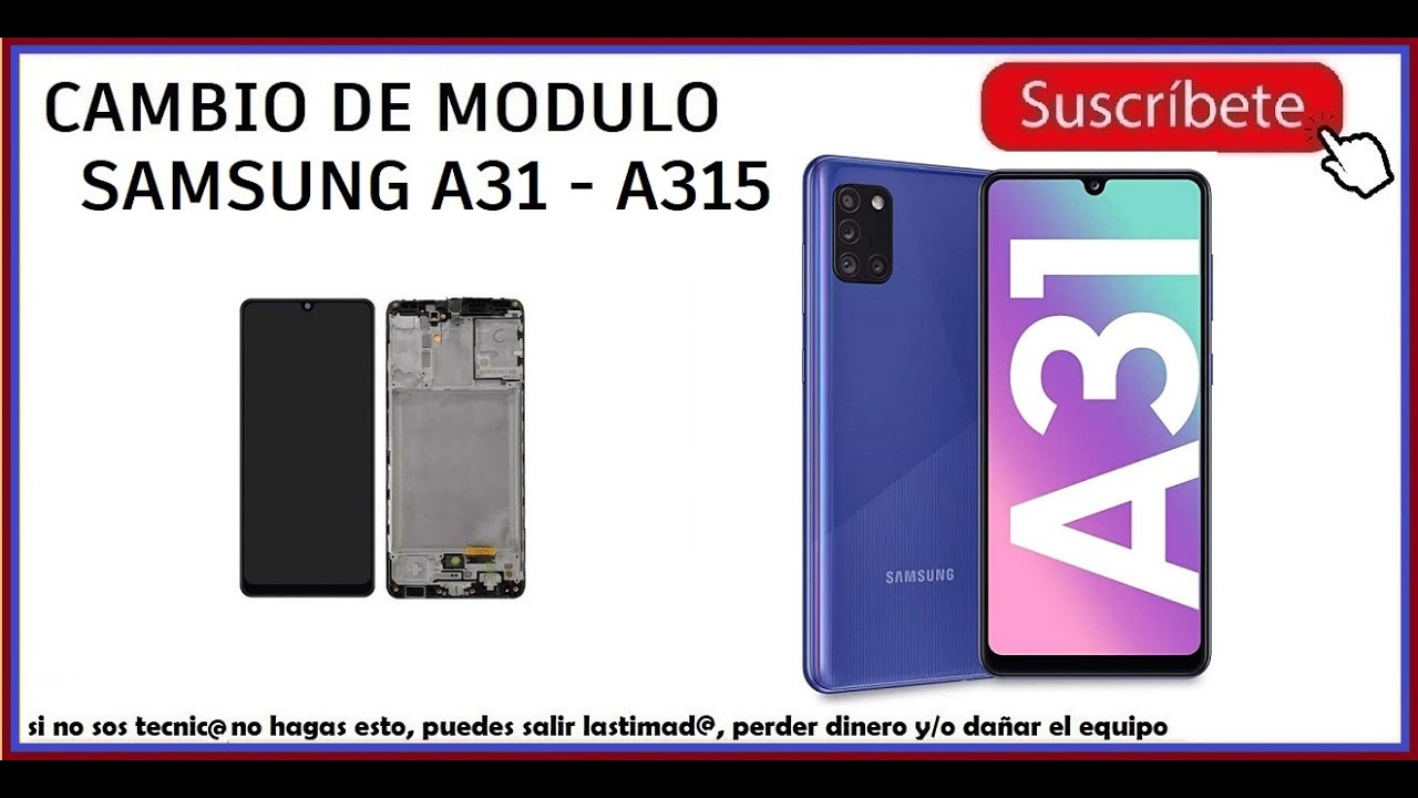 🤩 Cambio de Modulo Samsung A31 👉 #sanmar 👈 Como desmontar y cambiar la pantalla de un #Samsung A315