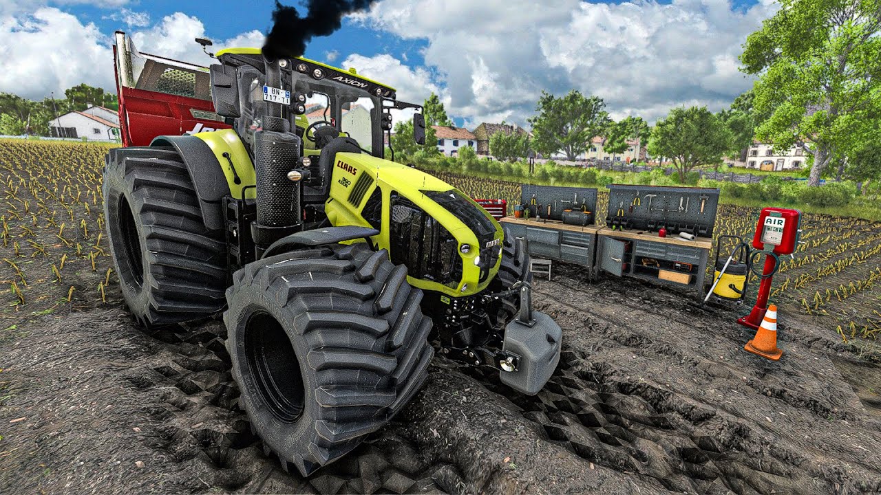 Настройка Claas Axion 960 с большими шинами и новым двигателем | Farming Simulator 25