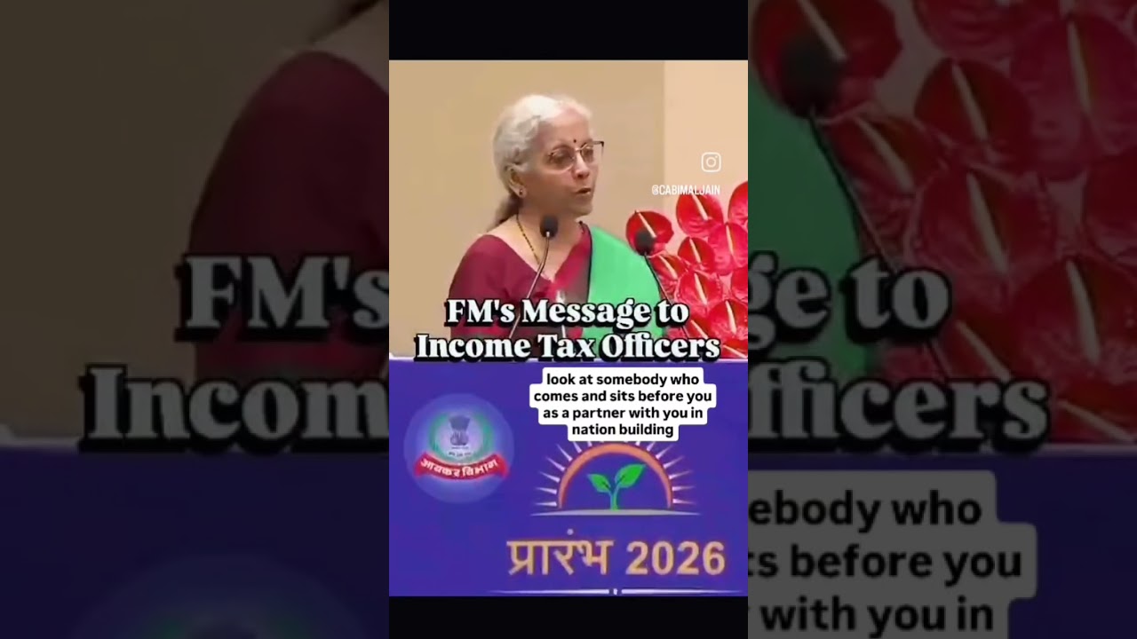 🟥 Важное послание министра финансов Нирмалы Ситараман сотруднику налоговой службы