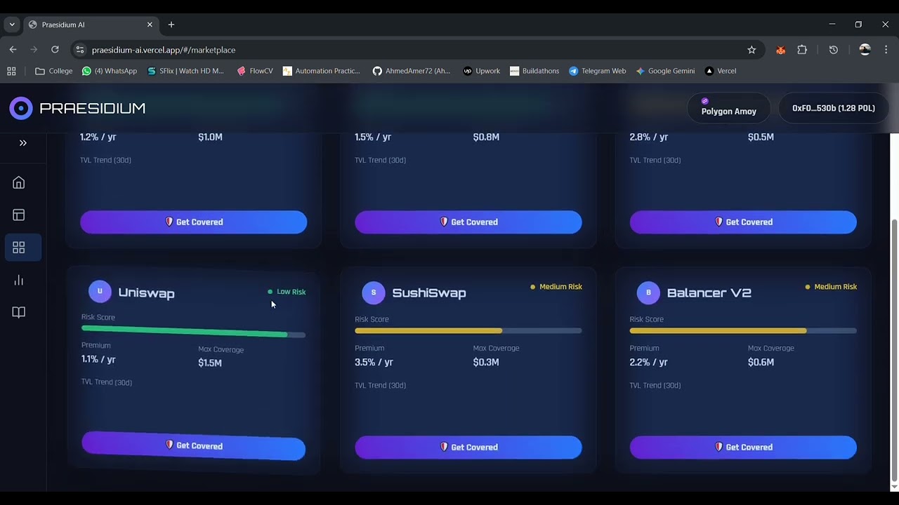 Praesidium AI: Intelligent, Instant, Automated DeFi Insurance.