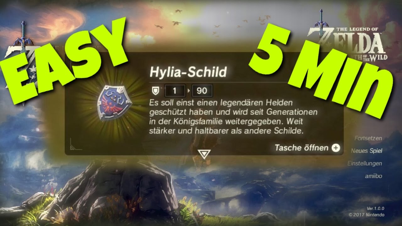 Hylia Schild in 5 Minuten erklärt. Einfach zu Beginn des Spiels Zelda Breath of the Wild