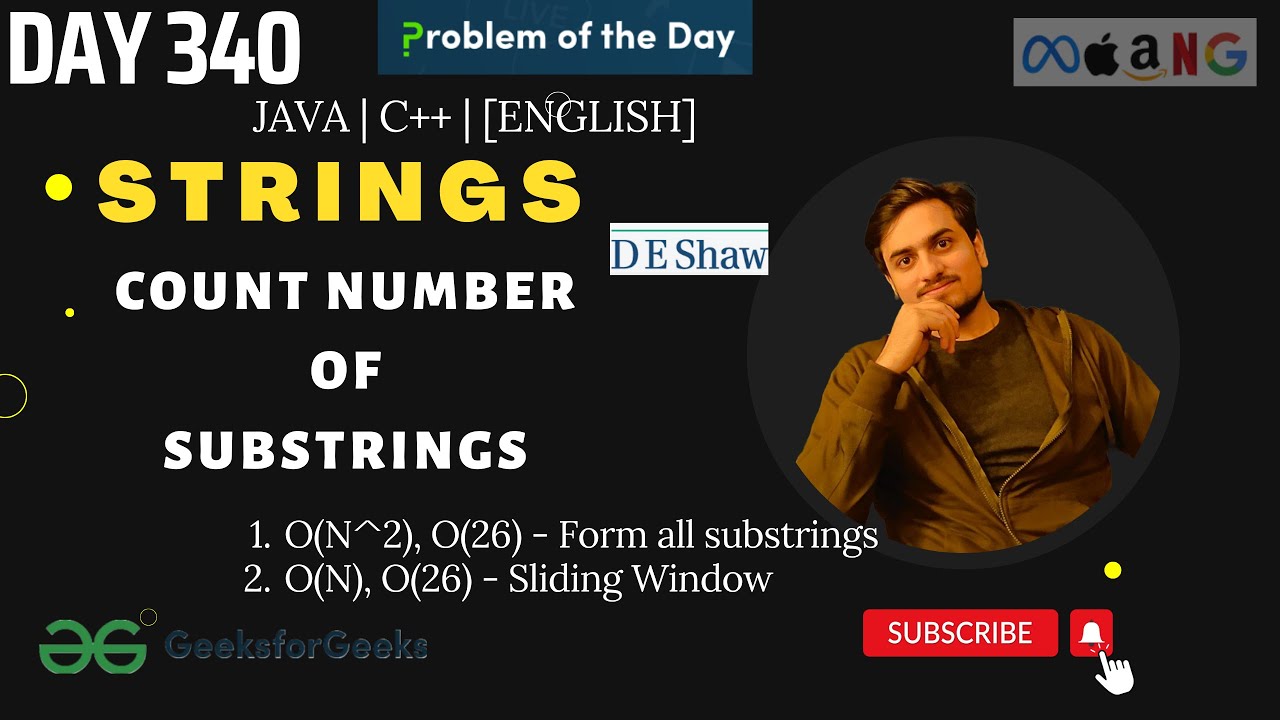 D-340  Count number of substrings |SlidingWindow| GFG POTD| GeeksForGeeks Problem Of the Day| 05 Oct