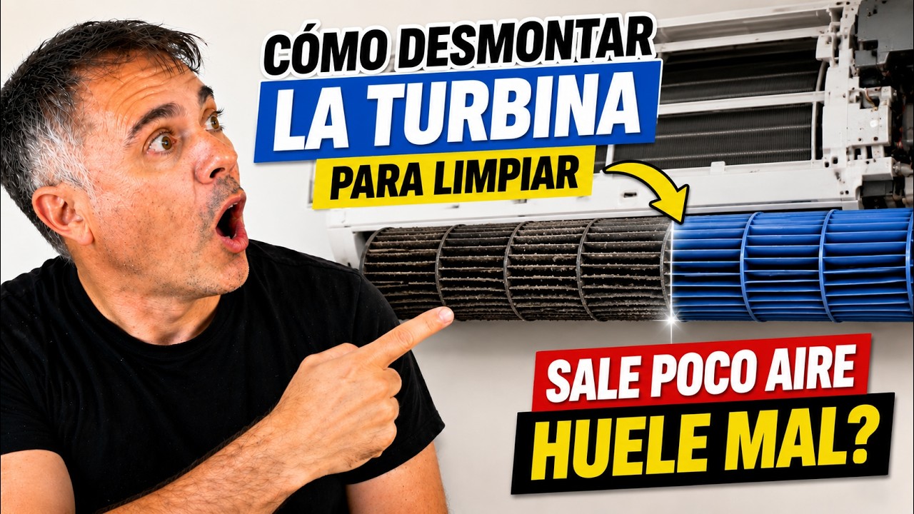 Como desmontar Turbina minisplit y empezar a limpiar Aire acondicionado para dar mantenimiento.