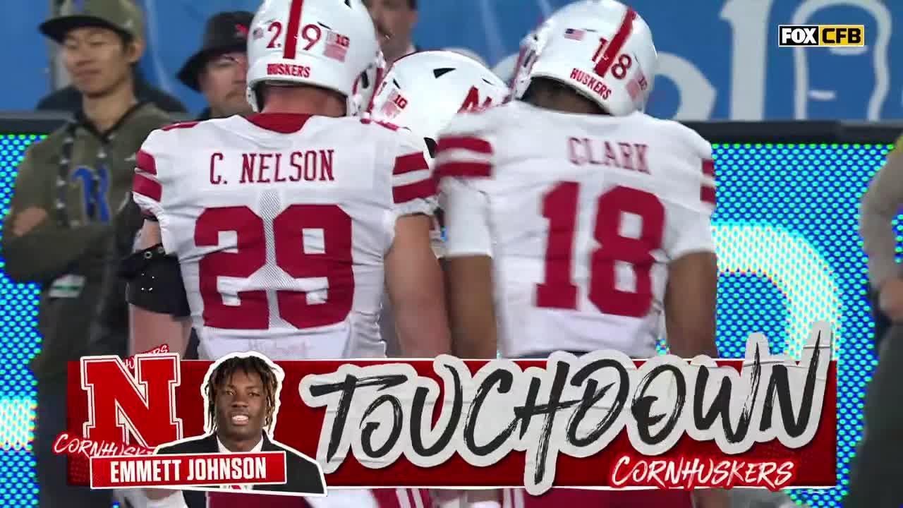 TJ Lateef Drops One to Emmett Johnson for the TD vs. UCLA | Nebraska Football