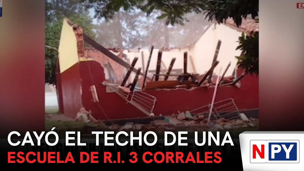 Cayó el techo de una escuela de R.I. 3 Corrales