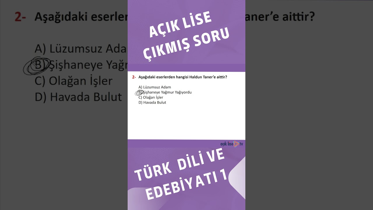 BİR SORU - BİR CEVAP - TÜRK DİLİ VE EDEBİYATI 1 