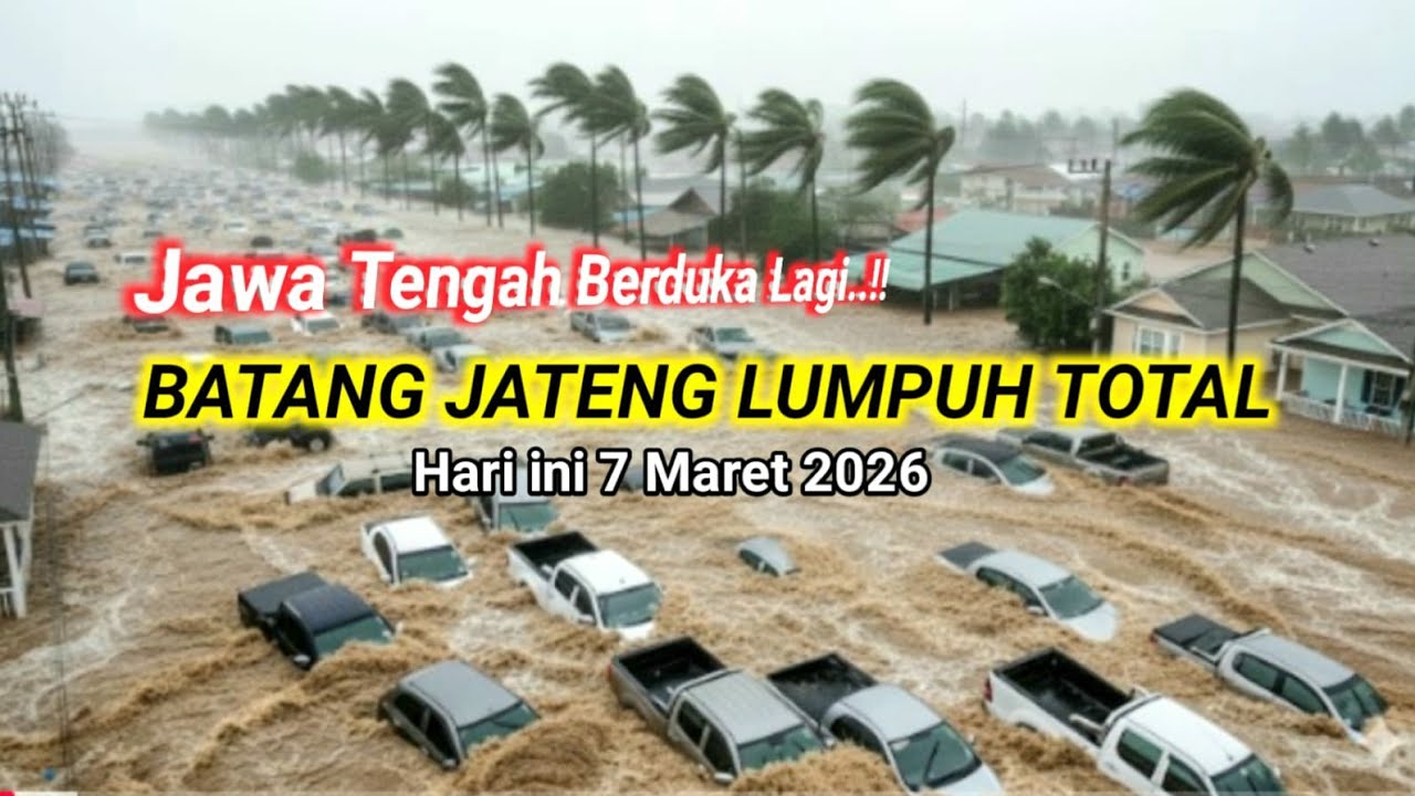 DETIK-DETIK BANJIR TERJANG GRINGSING BATANG! Kendaraan Berguguran Mogok, Air Masuk Rumah Warga