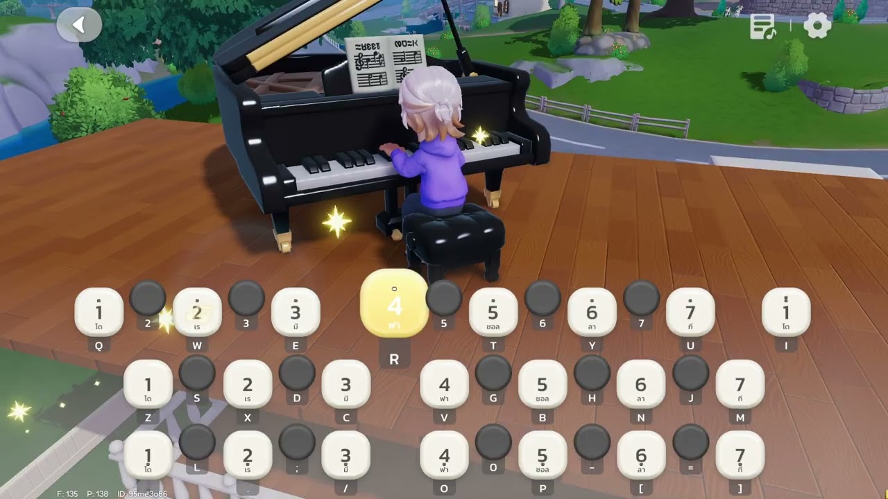 เธอ-cocktail piano ในเกม Heartopia ( เกือบ Full ver ) โน๊ตใต้คลิป
