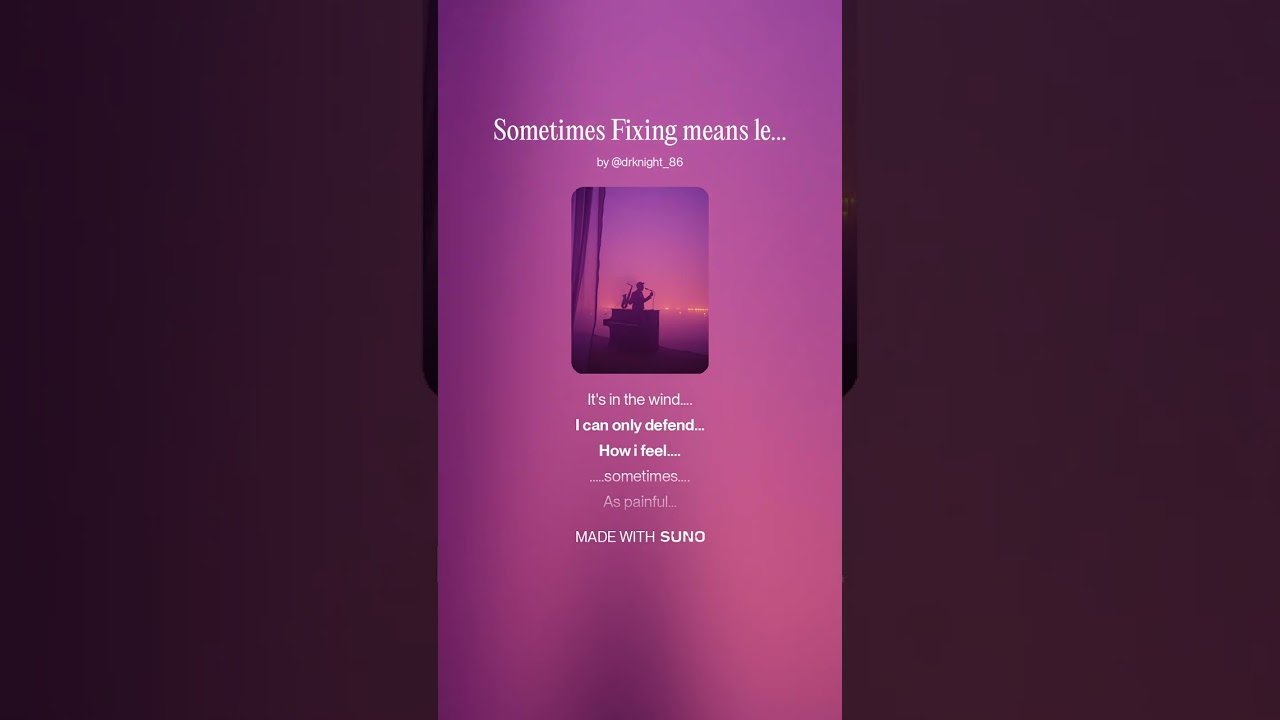 Sometimes Fixing means letting go 