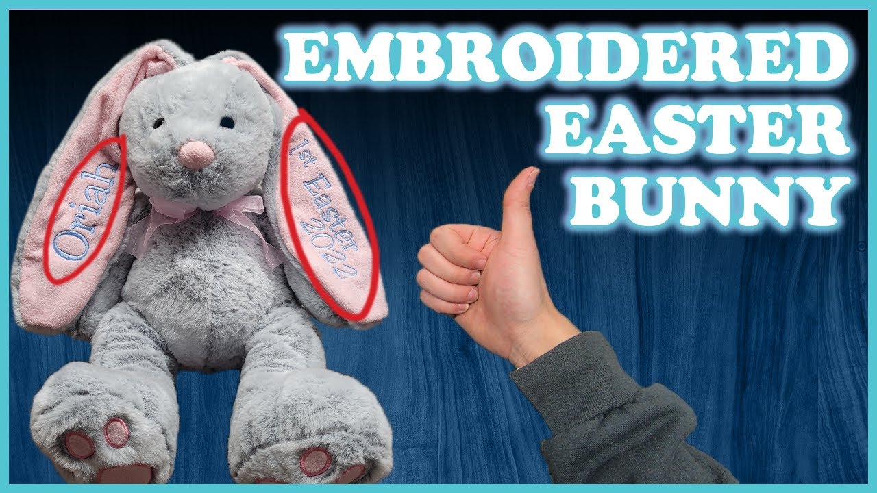 [Quick Demo] Personalized Plush Easter Bunny Ear With Embroidery!