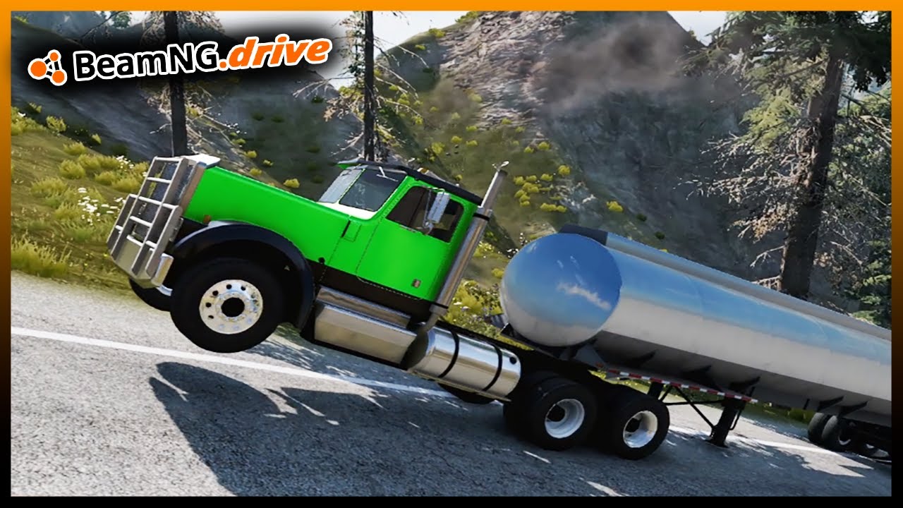 BeamNG.drive MP - DOING WHEELIES IN SEMI TRUCK! CUMMINS POWER!!