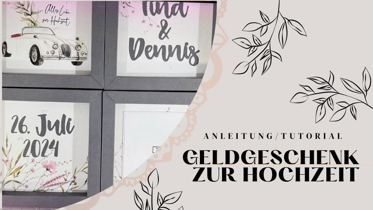 Anleitung/Tutorial Geldgeschenk zur Hochzeit, Shadowbox, Bilderrahmen, Papier basteln, DIY