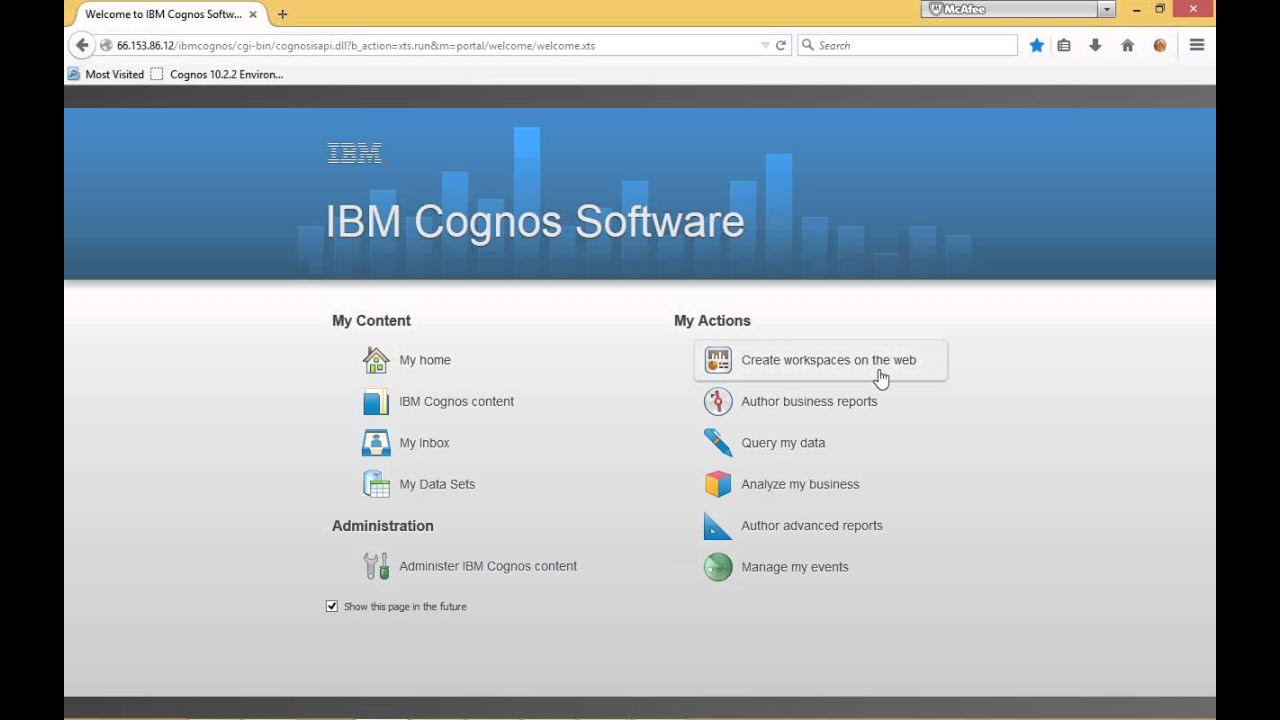Webinar: Introduction to Cognos Workspace